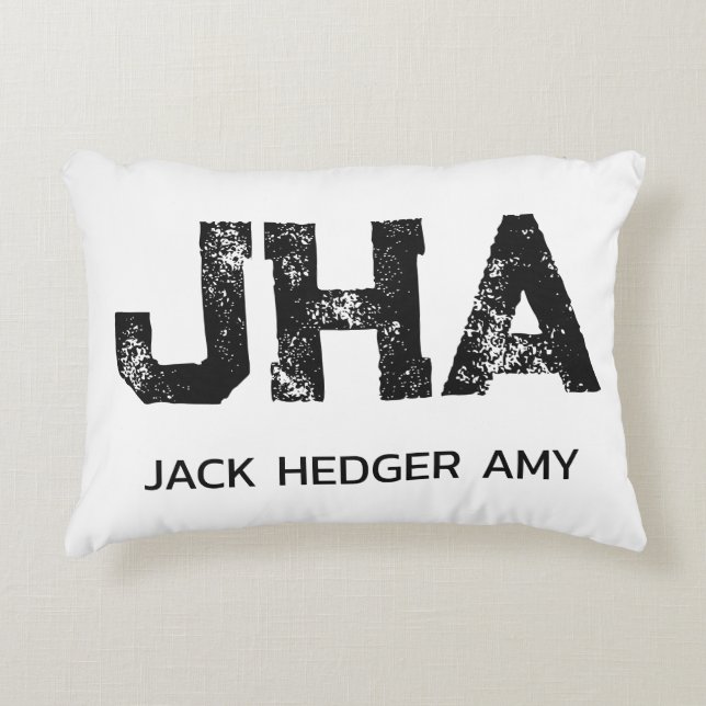 MINIMALIST BLACK THREE LETTER MONOGRAM NAME WHITE PRYDNADSKUDDE (Framsidan)