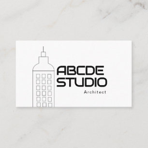 Minimalist Black & White Architect Studio Company Visitkort