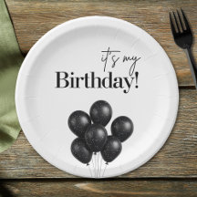 Minimalist Black & White Balloon Birthday Party