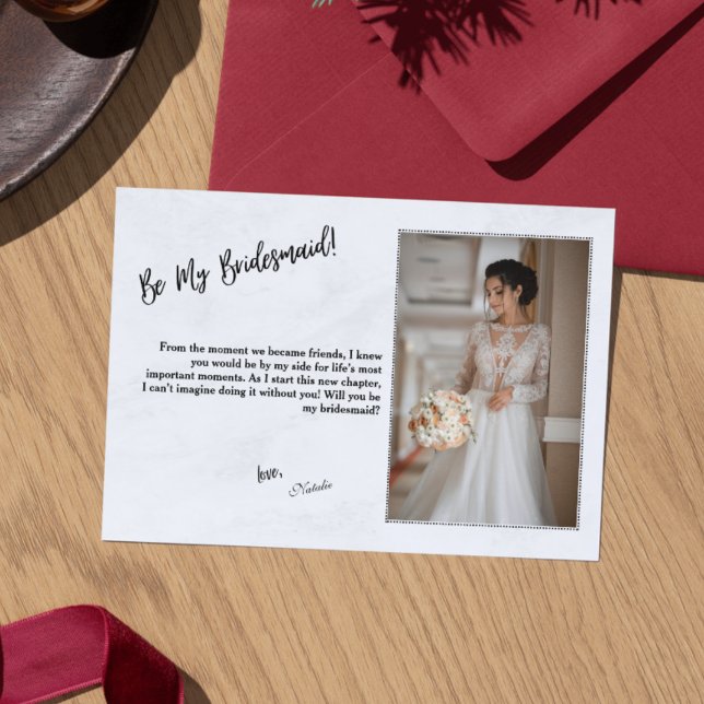 Minimalist Black & White Bridesmaid Proposal Card Inbjudningar (Minimalist Black & White Bridesmaid Proposal Card)