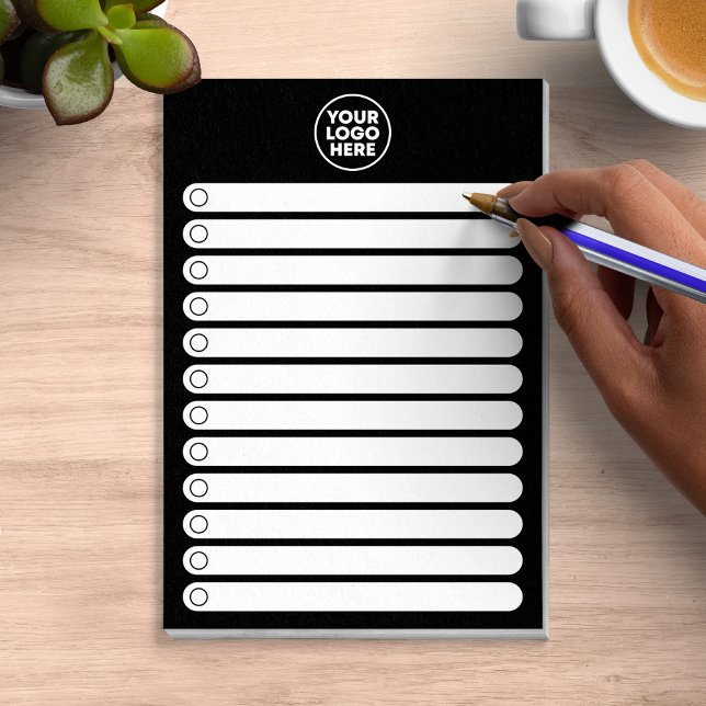 Minimalist Black White Business Logo To Do List Post-it Block (Minimalist Black White Business Logo To Do List Post-it Notes)