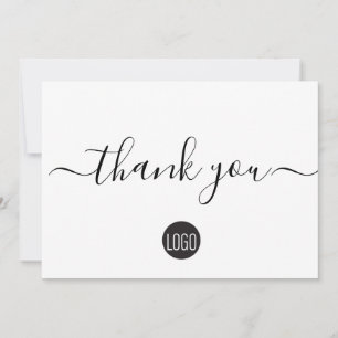 Minimalist Black White Company Logotyp Social Tack Kort
