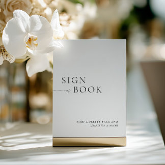Minimalist Black & White Guest Book Sign Inbjudningar
