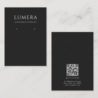 Minimalist Black & White Jewelry Display Card Visitkort
