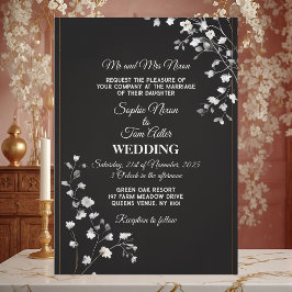 Minimalist Black White Monochrome Modern Wedding Inbjudningar