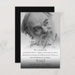 Minimalist Black & White Photo Funeral Sympathy  Tack Kort