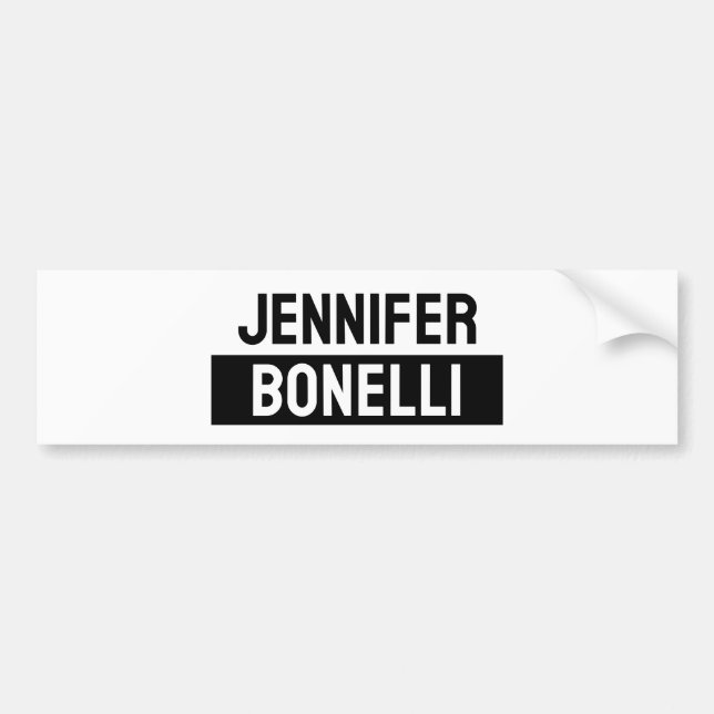 Minimalist Black & White Plain Elegant Modern Name Bildekal (Framsidan)
