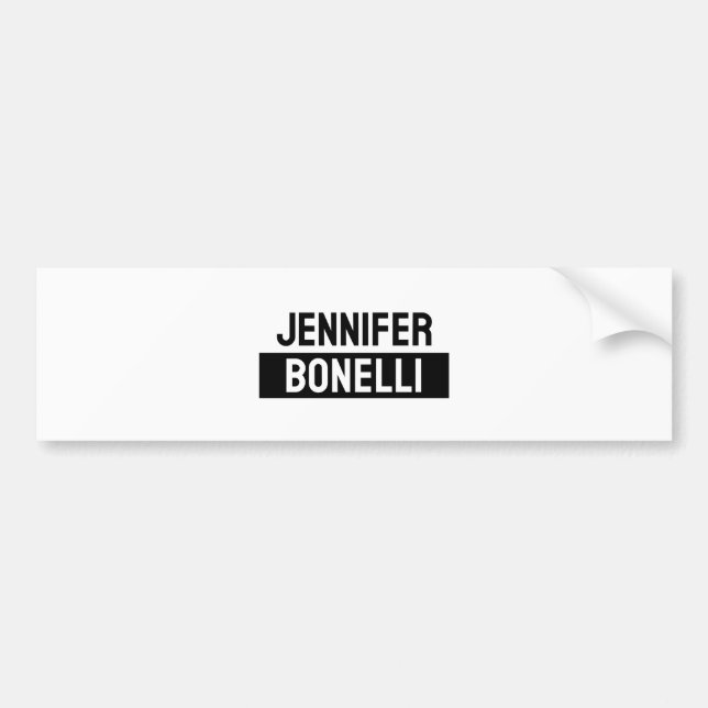 Minimalist Black & White Plain Elegant Modern Name Bildekal (Framsidan)