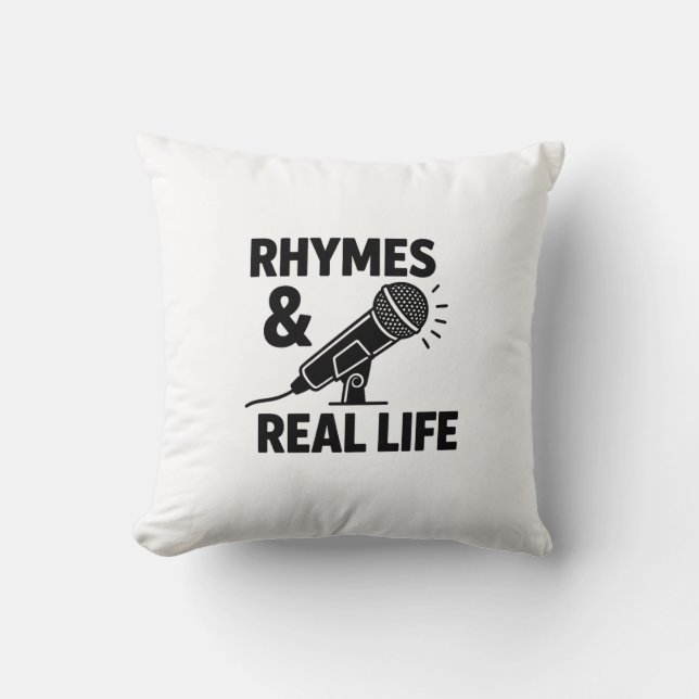 Minimalist Black & White “RHYPES & REAL LIFE” Micr Kudde (Framsida)