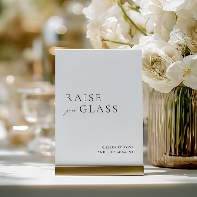 Minimalist Black & White Wedding Bar Sign Inbjudningar (Minimalist Black & White Wedding Bar Sign)