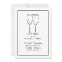 Minimalist Black & White Wedding Rehearsal Dinner