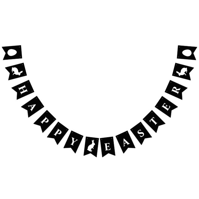 Minimalist Black With White Bunnies Happy Easter Vimplar (Alla)