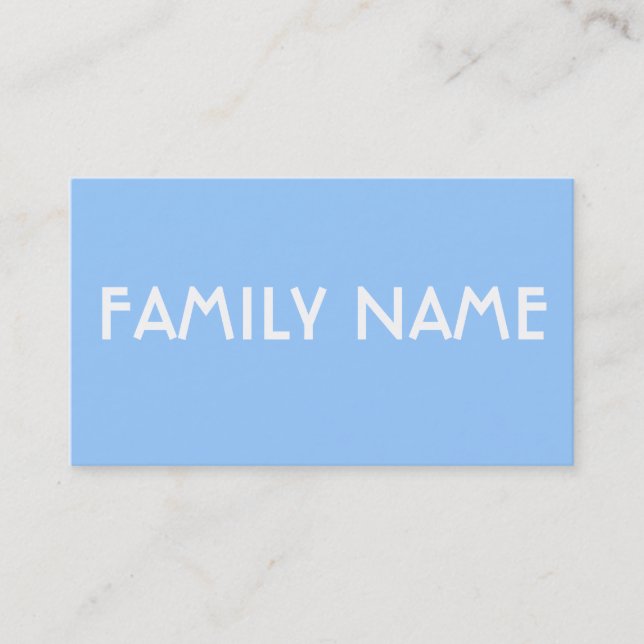 Minimalist blått visitkort (Framsida)