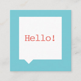 Minimalist blåttSpeechBubble visitkort