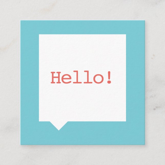 Minimalist blåttSpeechBubble visitkort (Framsida)