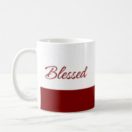 Minimalist Blessed Burgundy Script Art Kaffemugg