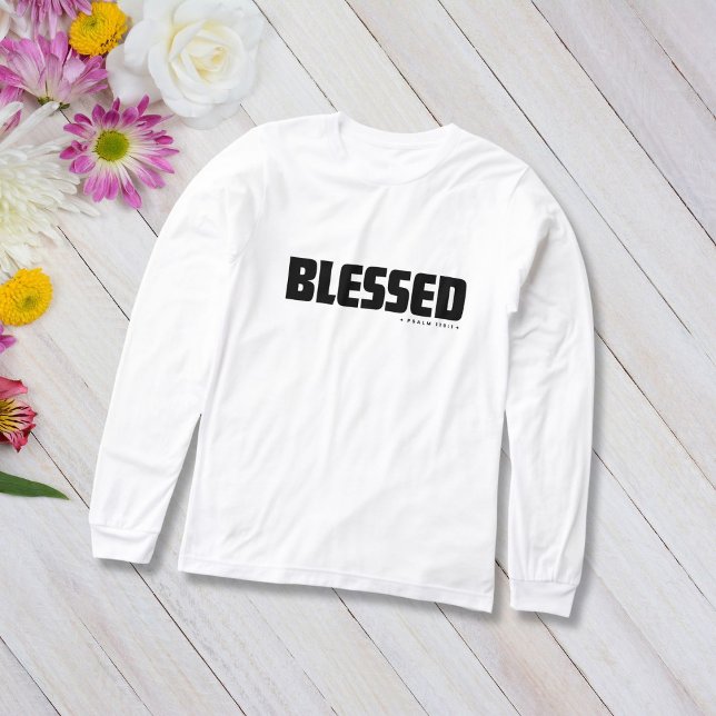Minimalist BLESSED Psalm 119:1 Christian Faith T Shirt (Skapare uppladdad)
