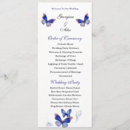 Minimalist Blue Editable Photo Wedding Program