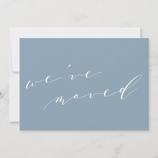 Minimalist Blue Script We Moved New Home Moving Meddelande (Framsida)