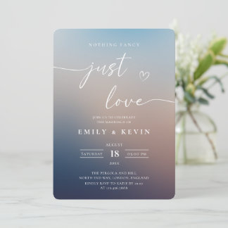 Minimalist Blurred Gradient Script Elegant Wedding Inbjudningar