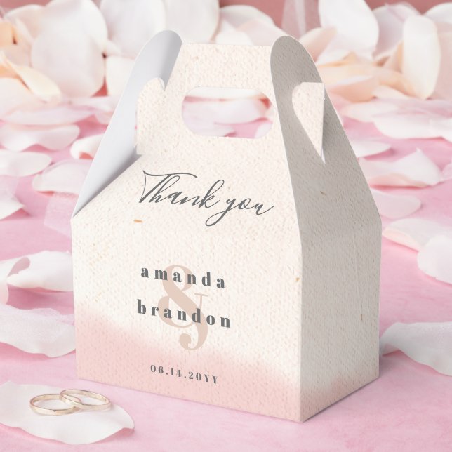 Minimalist Blush Bold Script Wedding Thank you Presentaskar (Bröllop)