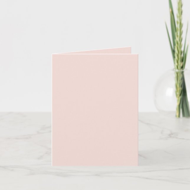 Minimalist blush pink solid blank folded greeting kort (Framsida)