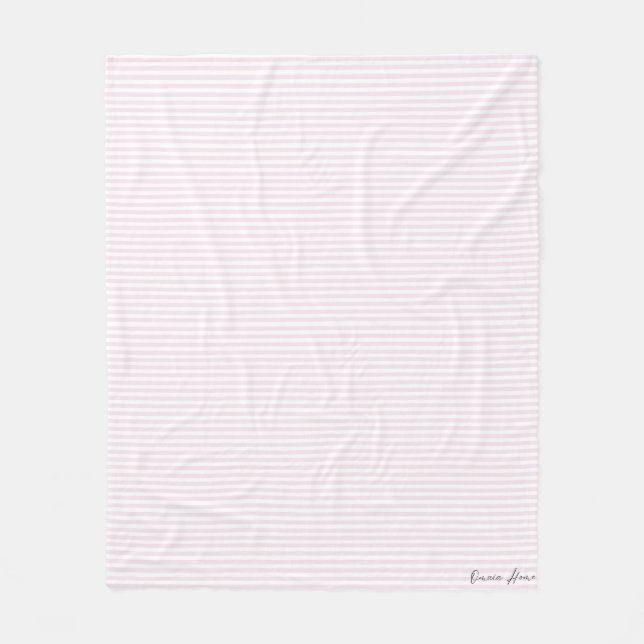 Minimalist Blush Pink Stripes Cozy Throw Blanket Fleecefilt (Framsidan)