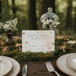 Minimalist Blush Pink Wildflower Wedding OSA Kort