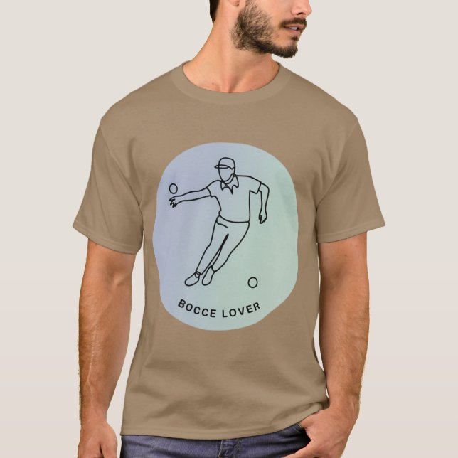 Minimalist Bocce Lover Elegant Single Line Art Pla T Shirt (Framsida)