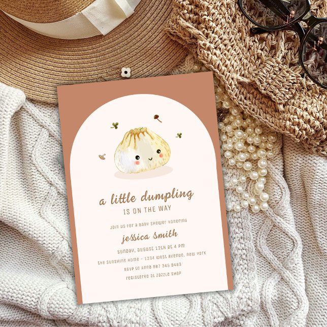 Minimalist Boho Arch China Dumpling Baby Shower Inbjudningar (Minimalist Boho Arch Chinese Dumpling Baby Shower Invitation)