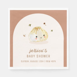 Minimalist Boho Arch China Dumpling Baby Shower Pappersservett
