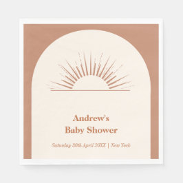 Minimalist Boho Arch Sunshine Baby Shower Pappersservett