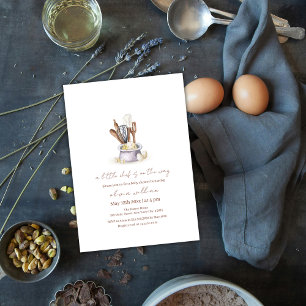 Minimalist Boho Bakery Chef Baby Shower Inbjudningar