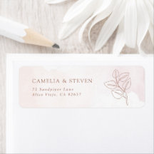 Minimalist Boho Botanical Bröllop Returadress