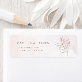 Minimalist Boho Botanical Bröllop Returadress Etikett