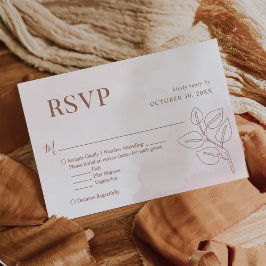 Minimalist Boho Botanical Terracotta Bröllop OSA Kort