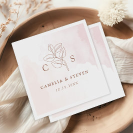 Minimalist Boho Botanical Terracotta Bröllop Pappersservett