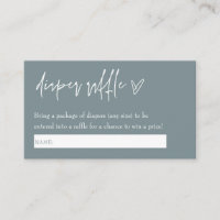 Minimalist Boho Boy Blue Hej Baby Diaper Raffle