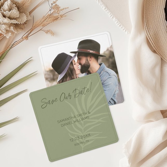 Minimalist Boho Bröllop Photo Spara Datumet (Boho Save the Date Cards)