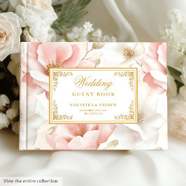 Minimalist Boho Dusty Rosa Ivory Guld Guest Bok