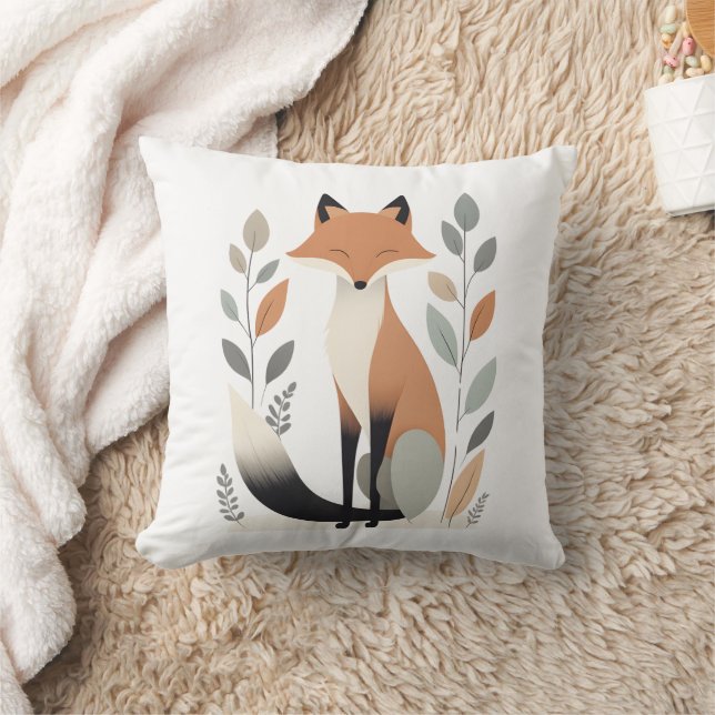 Minimalist Boho Fox Nursery Kids Room Kudde (Filt)
