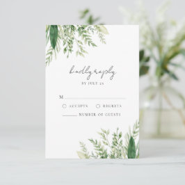 Minimalist Boho Greenery Bröllop OSA Kort