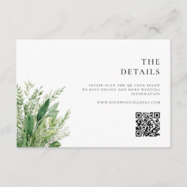 Minimalist Boho Greenery Bröllop Tilläggskort