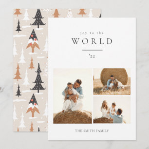 Minimalist Boho Joy till World Jul Photo Julkort