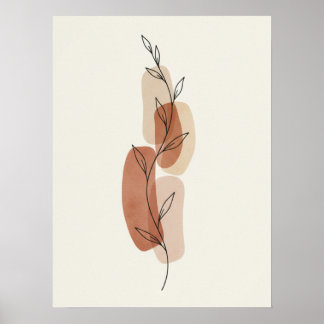 Minimalist Boho Line Teckning Poster