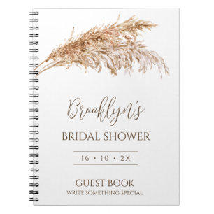 Minimalist Boho Pampas Grass Möhippa Guest Anteckningsbok
