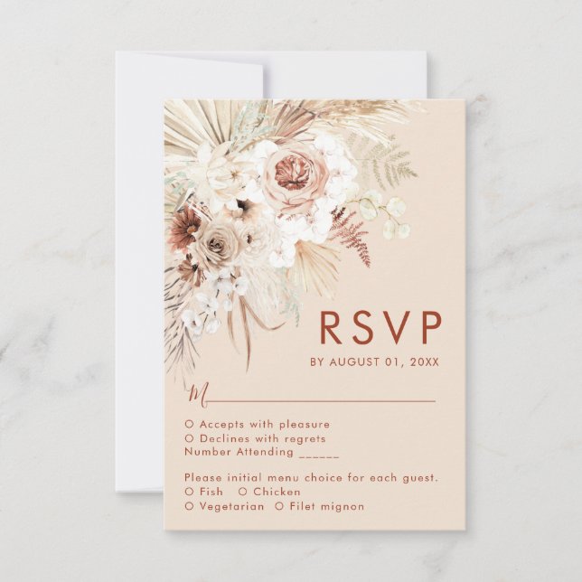 Minimalist Boho Pampas Grass OSA kort (Framsida)
