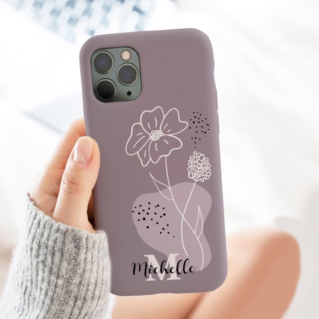 Minimalist Boho Personlig Namn Blommigt Monogram (Skapare uppladdad)
