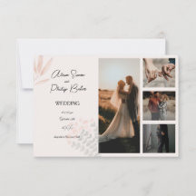 Minimalist Boho Photo Collage Bröllop