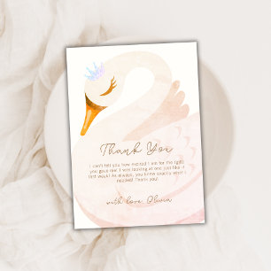 Minimalist Boho Princess Svan Baby Shower Tack Kort